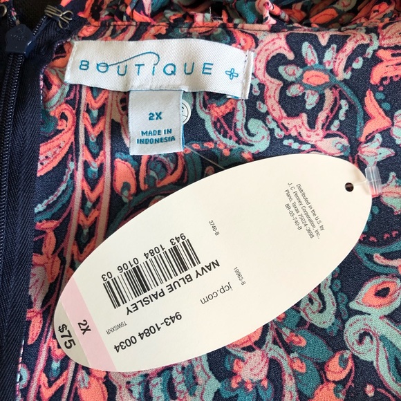 Boutique shoulder tie sundress NWT. 2X! - Picture 2 of 4